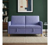 Sofá Con Almacenamiento Azul Jeans 152 X 78 X 87 Cm Poliéster Vidaxl