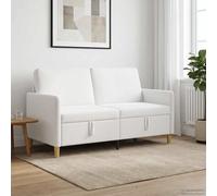 vidaXL Sofá con almacenamiento Blanco 152 x 78 x 87 cm Poliéster