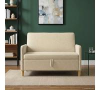 vidaXL Sofá con almacenamiento Crema 122 x 78 x 87 cm Poliéster