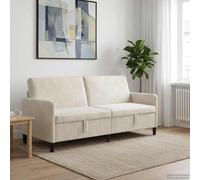 vidaXL Sofá con almacenamiento Crema 192 x 78 x 87 cm Poliéster