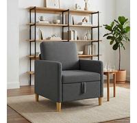 vidaXL Sofá con almacenamiento Gris oscuro 72 x 78 x 87 cm Poliéster
