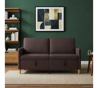 vidaXL Sofá con almacenamiento Marrón Oscuro 152 x 78 x 87 cm