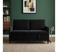 vidaXL Sofá con almacenamiento Negro 152 x 78 x 87 cm Poliéster