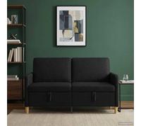 vidaXL Sofá con almacenamiento Negro 152 x 78 x 87 cm Poliéster