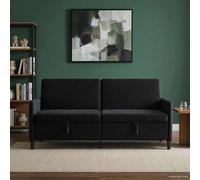 vidaXL Sofá con almacenamiento Negro 192 x 78 x 87 cm Poliéster