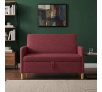 vidaXL Sofá con almacenamiento Rojo vino 122 x 78 x 87 cm Poliéster