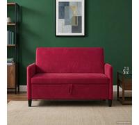 vidaXL Sofá con almacenamiento Rojo vino 122 x 78 x 87 cm Poliéster