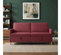 vidaXL Sofá con almacenamiento Rojo vino 172 x 78 x 87 cm Poliéster