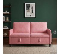 vidaXL Sofá con almacenamiento Rosa 152 x 78 x 87 cm Poliéster