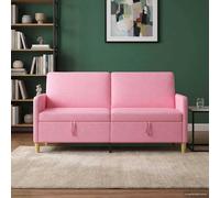 vidaXL Sofá con almacenamiento Rosa 172 x 78 x 87 cm Poliéster
