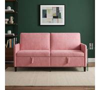 vidaXL Sofá con almacenamiento 172 x 78 x 87 cm Poliéster Multicolor Rosa
