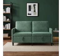vidaXL Sofá con almacenamiento Verde Mar 152 x 78 x 87 cm Poliéster