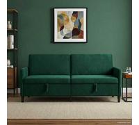 vidaXL Sofá con almacenamiento Verde oscuro 192 x 78 x 87 cm Poliéster