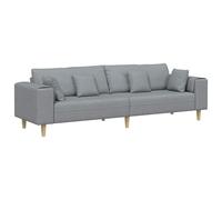 vidaXL Sofá con cojín 250 x 77 x 76 cm tela Multicolor Gris claro