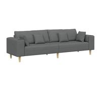 vidaXL Sofá con cojín Gris Oscuro 250 x 77 x 76 cm Tela, Sofá para Sala, diseño Moderno, sillones Elegantes, Lounge ergonómico, Cojines a resortes, Opciones de Asientos Chic