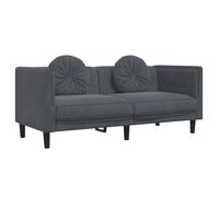 vidaXL Sofá con Cojines 2 Plazas, Silla Tapizada con Respaldo Reposabrazos, Sillón de Televisión, Asiento para Salón, Terciopelo Gris Oscuro