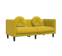 vidaXL Sofá 2 plazas con cojines terciopelo amarillo