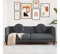 Vidaxl sofá con cojines 3 plazas terciopelo gris oscuro
