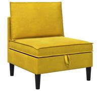 vidaXL Sofá con espacio de almacenamiento, color amarillo, tapizado en terciopelo