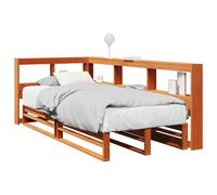 vidaXL Sofá con estantería sin colchón madera maciza marrón 90x200 cm
