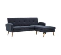 Vidaxl sofá con forma de l tapizado de tela gris oscuro 186x136x79 cm