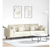 vidaXL Sofá Crema 250 x 77 x 76 cm Terciopelo