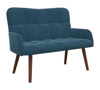vidaXL Sofá de 2 Plazas 115 x 61 x 87 cm Terciopelo Multicolor Azul
