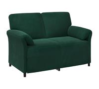 vidaXL Sofá de 2 Plazas 138 x 83 x 95 cm Terciopelo Multicolor Verde oscuro
