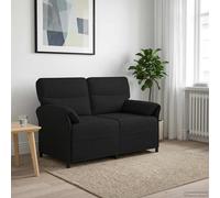 vidaXL Sofá de 2 Plazas 2 plaza Negro 138 x 83 x 95 cm Tela