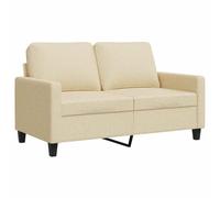 vidaXL Sofá de 2 Plazas, Asiento con Respaldo Reposabrazos Acolchados, Sofá Tapizado de Descanso, Sillón para Salón Hogar, Tela Color Crema