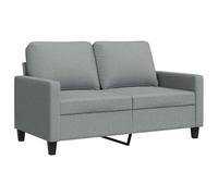 vidaXL Sofá de 2 Plazas, Asiento con Respaldo Reposabrazos Acolchados, Sofá Tapizado de Descanso, Sillón para Salón Hogar, Tela Gris Claro