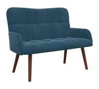 vidaXL Sofá de 2 Plazas 115 x 61 x 87 cm Terciopelo Multicolor Azul