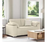 vidaXL Sofá de 2 Plazas Beige 160 cm Tejido mezcla de lino