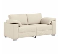 vidaXL Sofá de 2 Plazas Beige 180 cm Tejido mezcla de lino