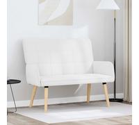 vidaXL Sofá de 2 plazas, blanco, 115 x 61 x 87 cm, tapizado en tela