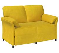 vidaXL Sofá de 2 plazas, color amarillo, 138 x 83 x 95 cm, tapizado en terciopelo