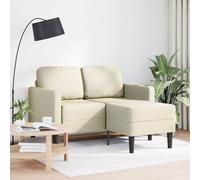 vidaXL Sofá de 2 plazas con chaise longue en forma de L crema 125 cm