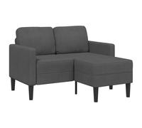 vidaXL Sofá de 2 plazas con chaise longue en forma de L, gris oscuro, 125 cm, lino