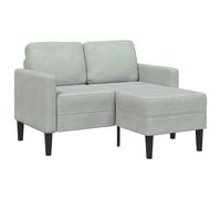 vidaXL Sofá de 2 plazas con chaise longue en forma L gris claro 125 cm