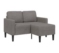 vidaXL Sofá de 2 plazas con chaise longue en forma L gris claro 125 cm