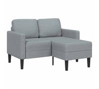 vidaXL Sofá de 2 plazas con chaise longue en forma L gris claro 125cm