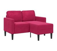 vidaXL Sofá 2 plazas con chaise longue en L Rojo vino 125 cm