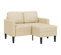 Sofá De 2 Plazas Con Chaise Longue En Forma L Tela Crema 125 Cm Vidaxl