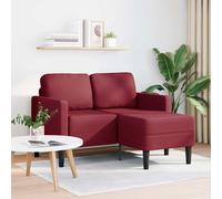 vidaXL Sofá de 2 plazas con chaise longue en L rojo vino 125 cm