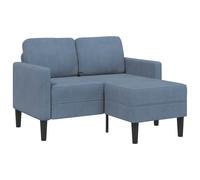 vidaXL Sofá de 2 plazas con chaise longue forma de L azul 125 cm lino