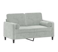 vidaXL Sofá de 2 Plazas con Cojines, Asiento con Respaldo Reposabrazos, Sofá Tapizado de Televisión, Asiento para Salón, Terciopelo Gris Claro
