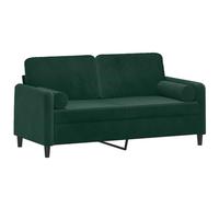 vidaXL Sofá de 2 Plazas con Cojines, Asiento con Respaldo Reposabrazos, Sofá Tapizado de Televisión, Asiento para Salón, Terciopelo Verde Oscuro