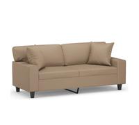 Vidaxl sofá de 2 plazas con cojines cuero sintético capuchino 140 cm