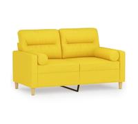 vidaXL Sofá de 2 plazas con cojines tela amarillo claro 120 cm