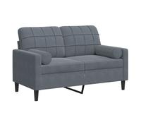 vidaXL Sofá de 2 plazas con cojines terciopelo gris oscuro 120 cm